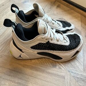 Luka Jordan Kids Black and White Sneakers